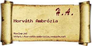 Horváth Ambrózia névjegykártya