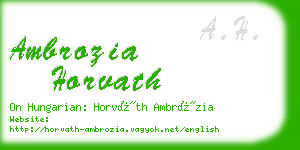 ambrozia horvath business card